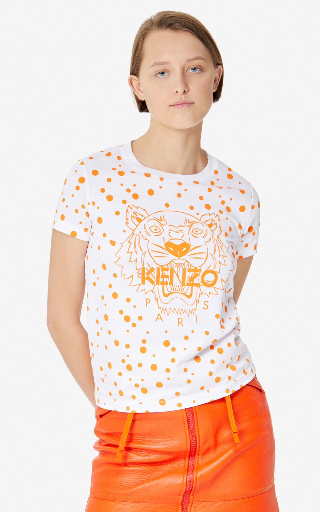 Kenzo Dots Tiger Ženska Majice Globoko Oranžna SI-7443435